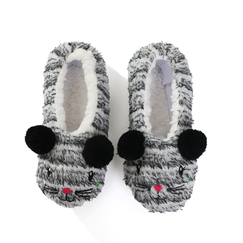 Slipper Socks Autumn Winter Home Package With Non-slip Shoes Warm Plush Cotton Slippers Cartoon Socks Fluffy Fuzzy Socks